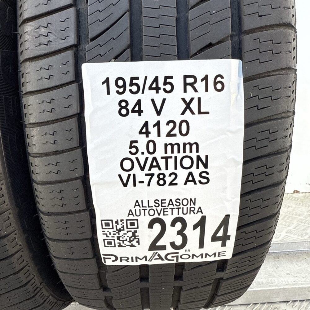 Gomme Usate 195 45 R16 XL 84V Ovation VI-782 AS 71% 4 Stagioni - immagine 3