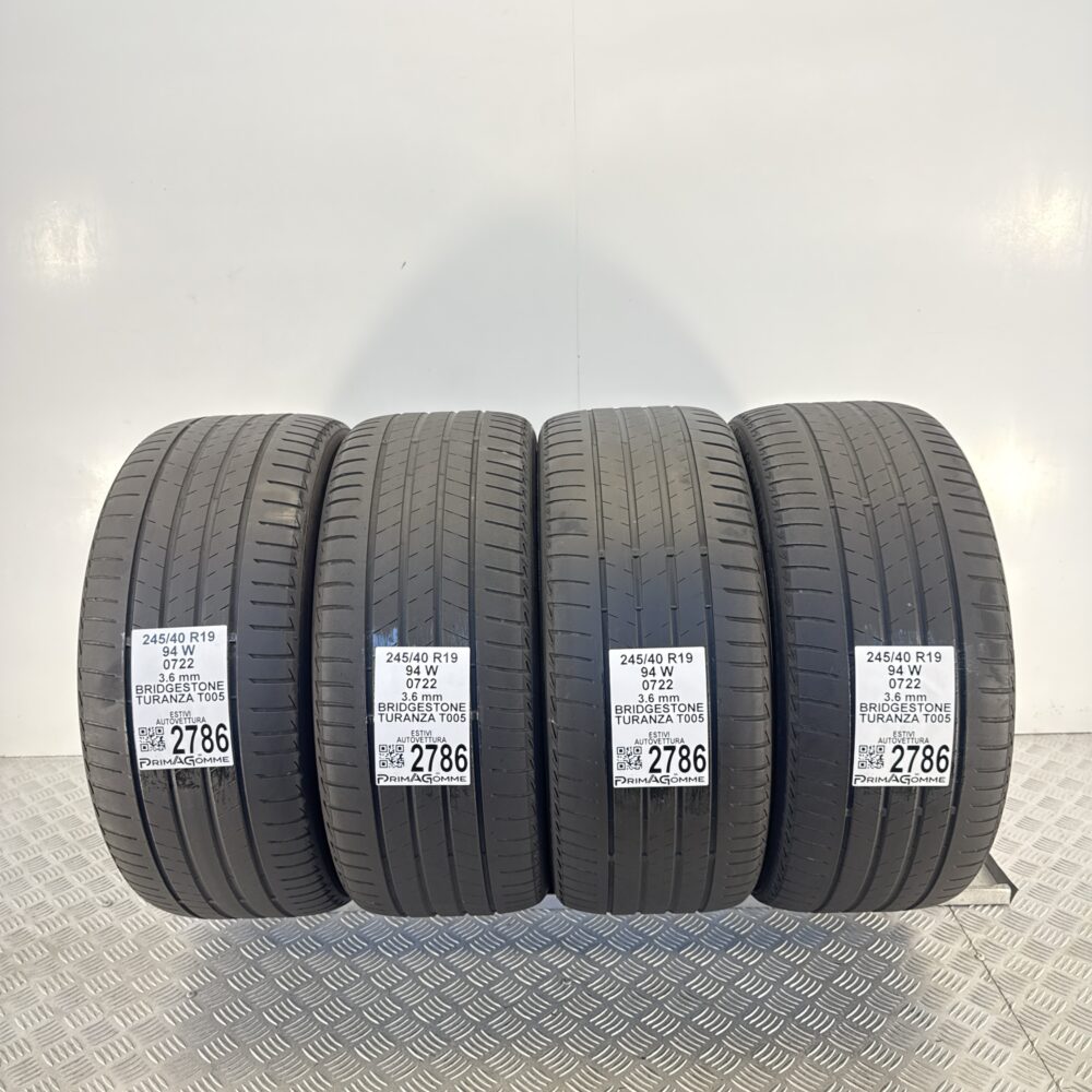 Gomme Usate 245 40 R19 94W Bridgestone Turanza T005 Estive