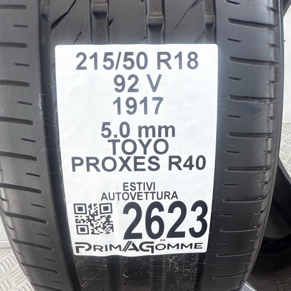 Gomme Usate 215 50 R18 92V Toyo Proxes R40 71% Estive - immagine 3