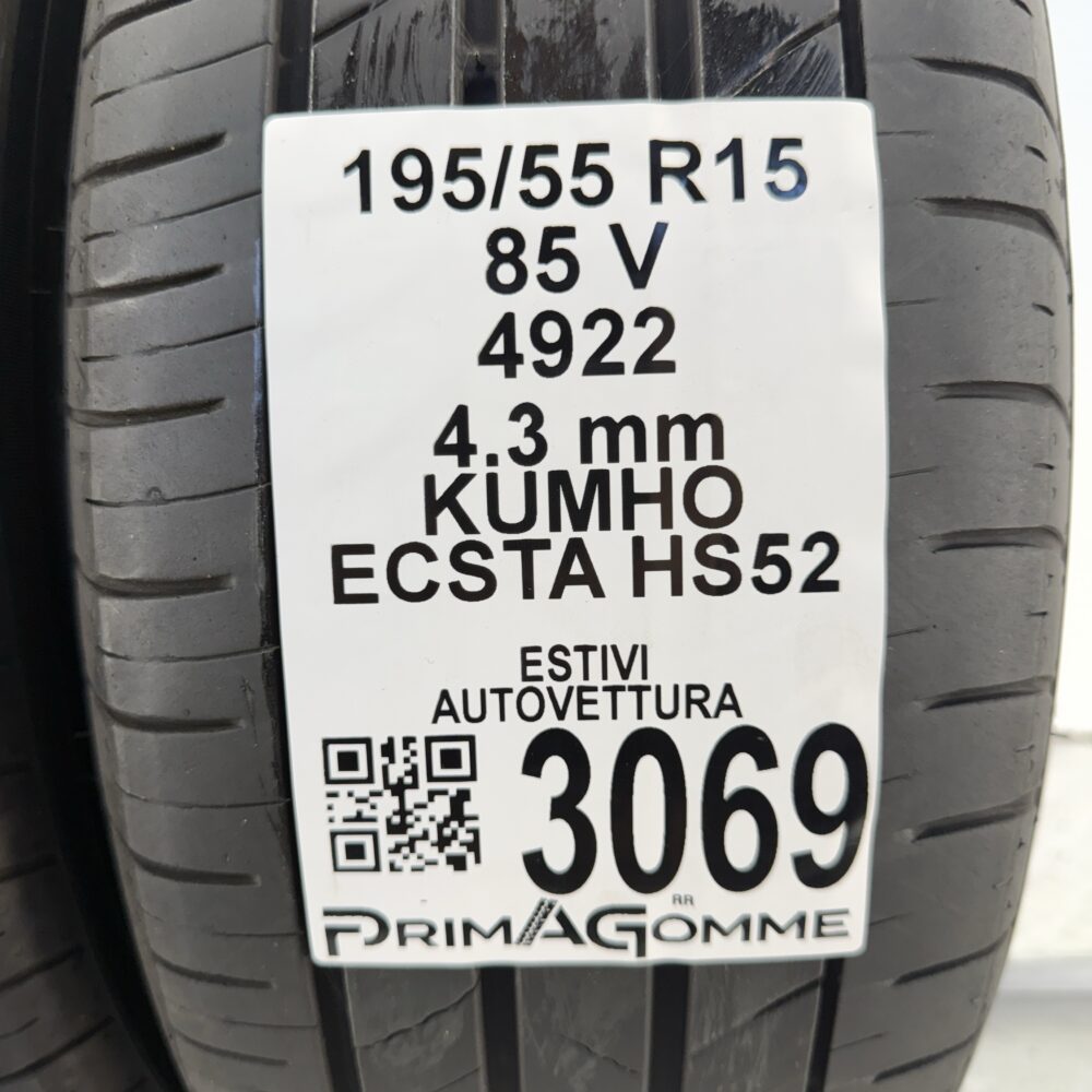 Gomme Usate 195 55 R15 85V Kumho Ecsta HS52 Estive - immagine 3