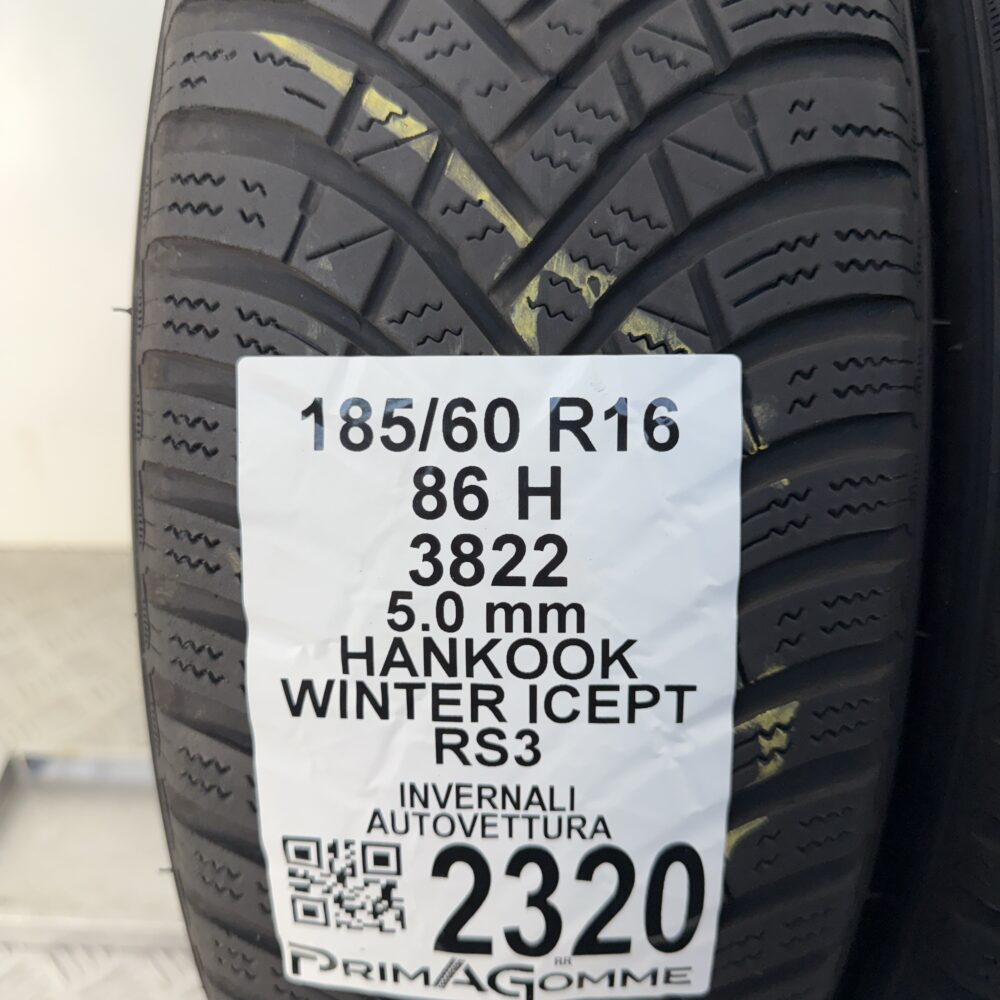 Gomme Usate 185 60 R16 86H Hankook Winter Icept RS3 Invernali - immagine 3