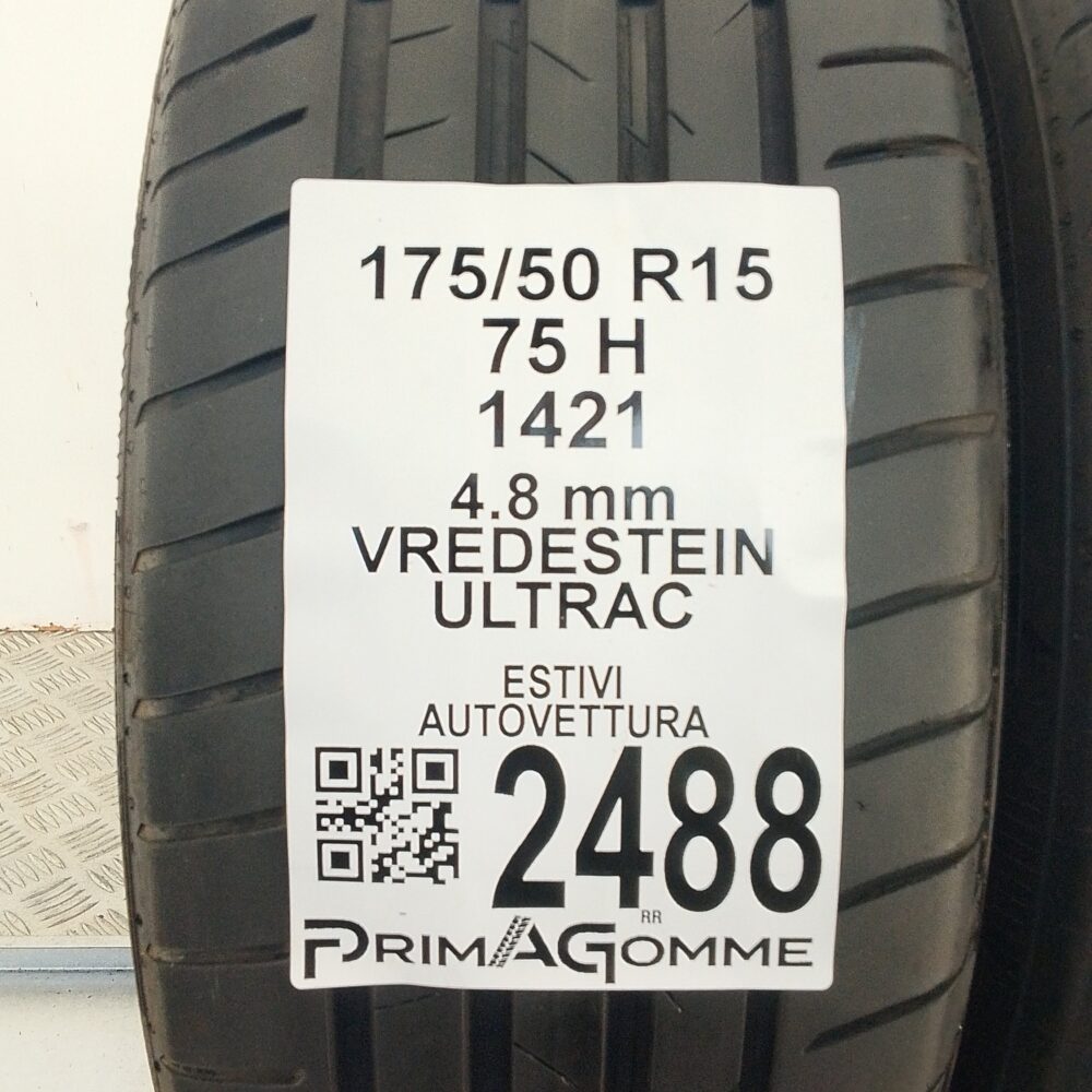 Gomme Usate 175 50 R15 75H Vredestein Ultrac Estive - immagine 3