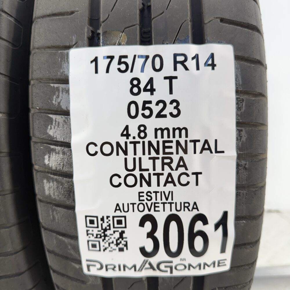 Gomme Usate 175 70 R14 84T Continental Ultra Contact Estive - immagine 3