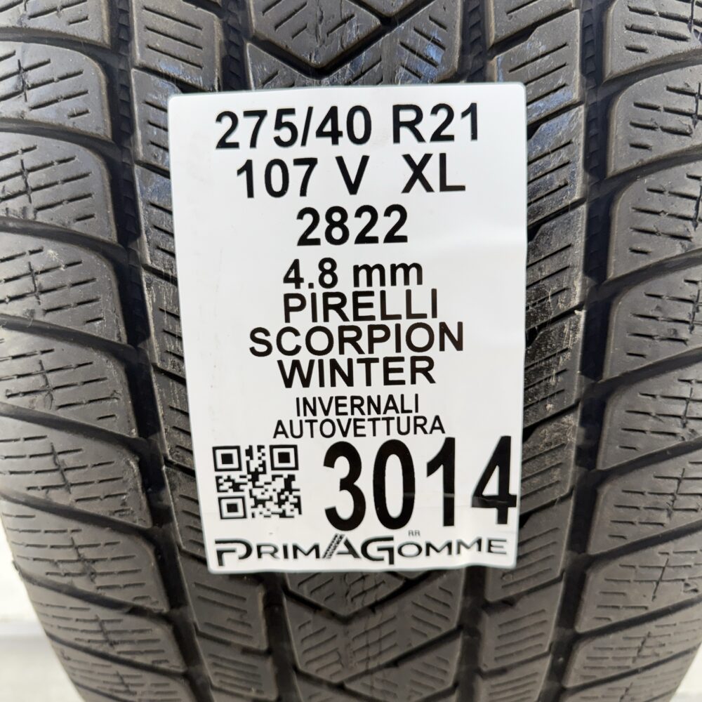Gomma Usata 275 40 R21 XL 107V Pirelli Scorpion Winter Invernale - immagine 3