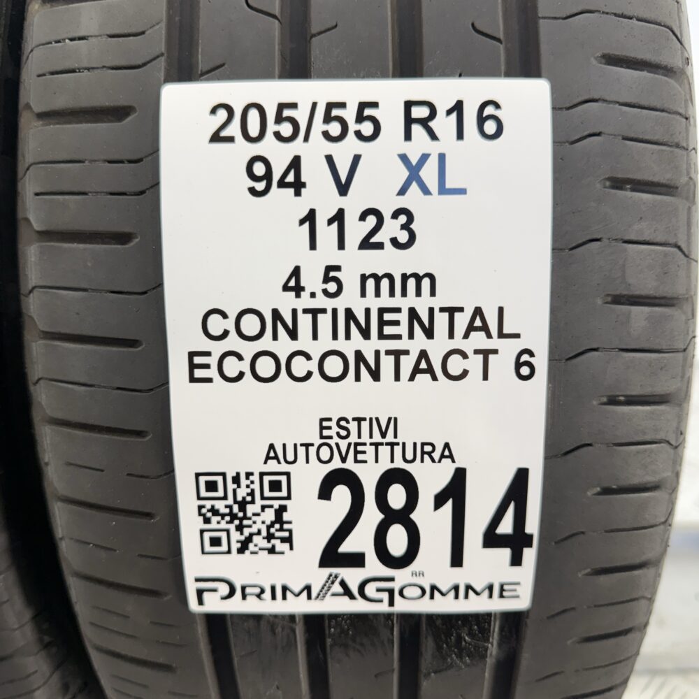 Gomme Usate 205 55 R16 XL 94V Continental EcoContact 6 Estive - immagine 3