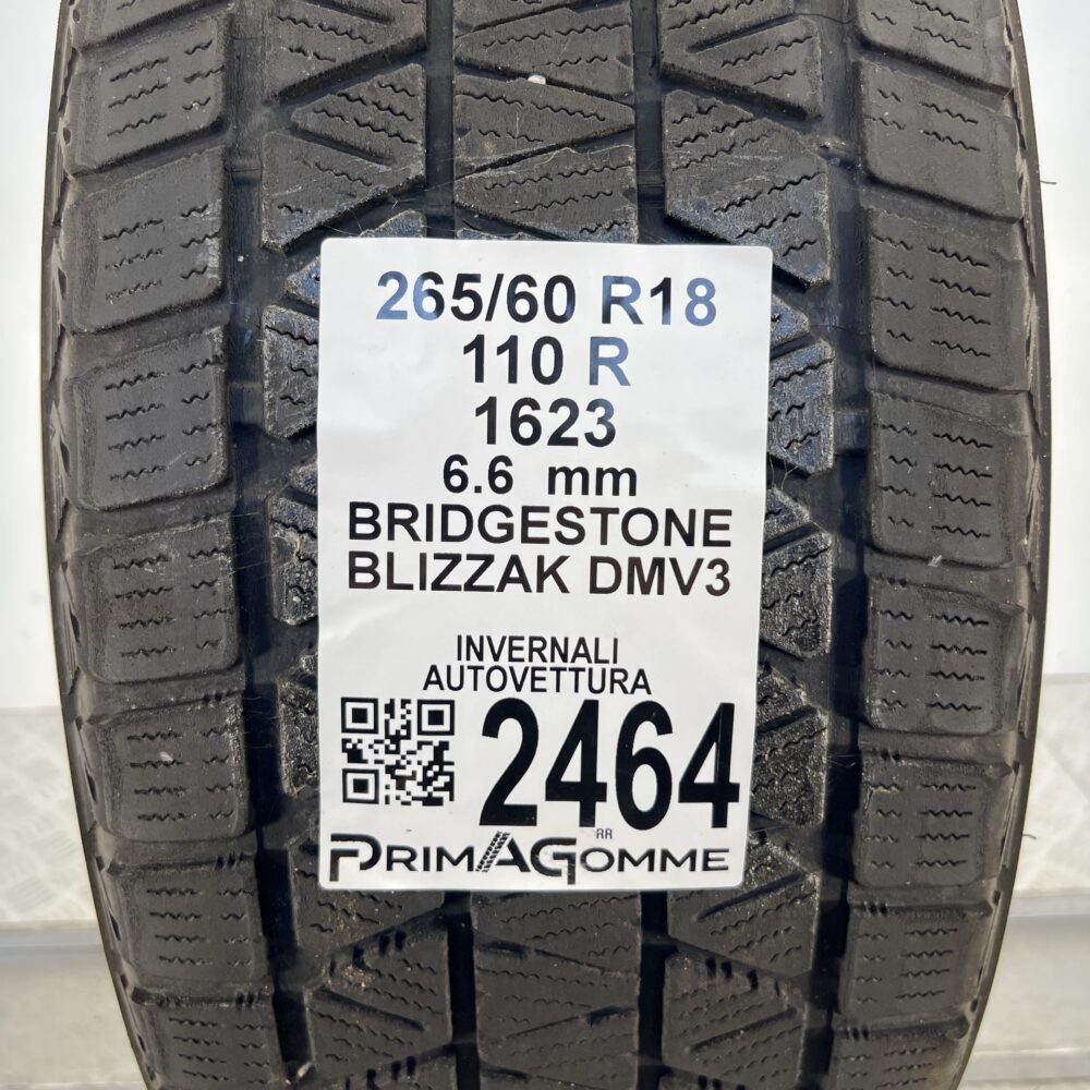 Gomma Usata 265 60 R18 110R Bridgestone Blizzak DMV3 83% Invernale - immagine 3