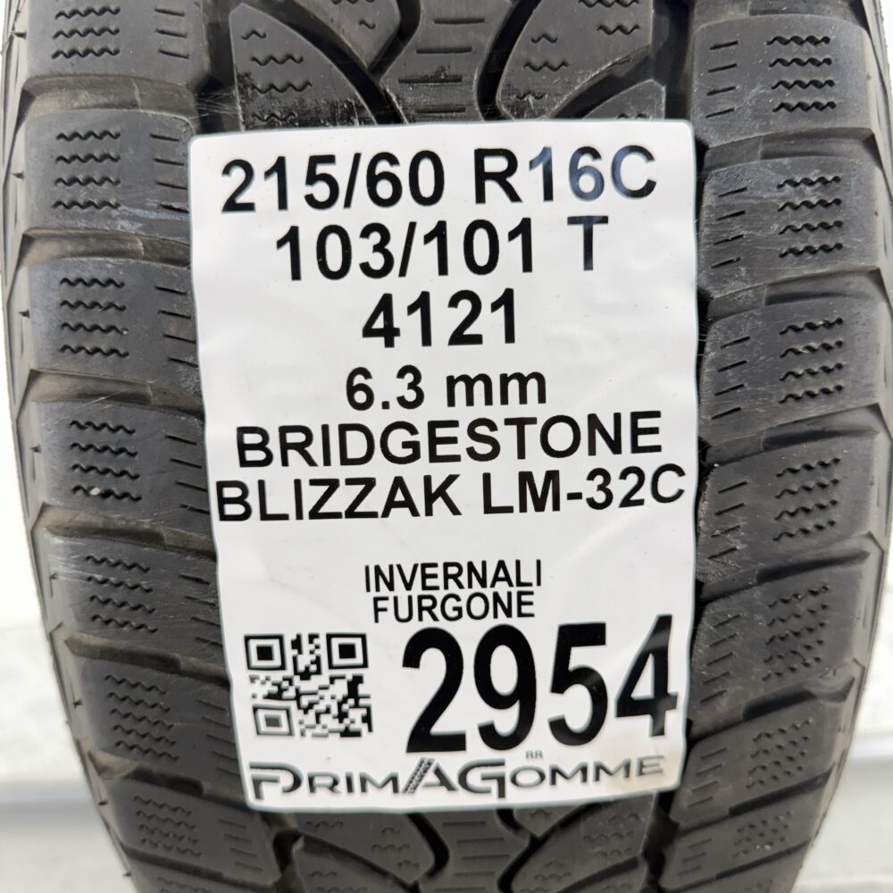 Gomma Usata 215 60 R16C 103/101T Bridgestone Blizzak LM-32C Invernale - immagine 3