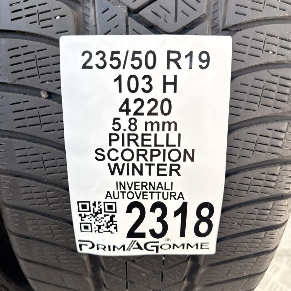 Gomme Usate 235 50 R19 103H Pirelli Scorpion Winter 83% Invernali - immagine 3