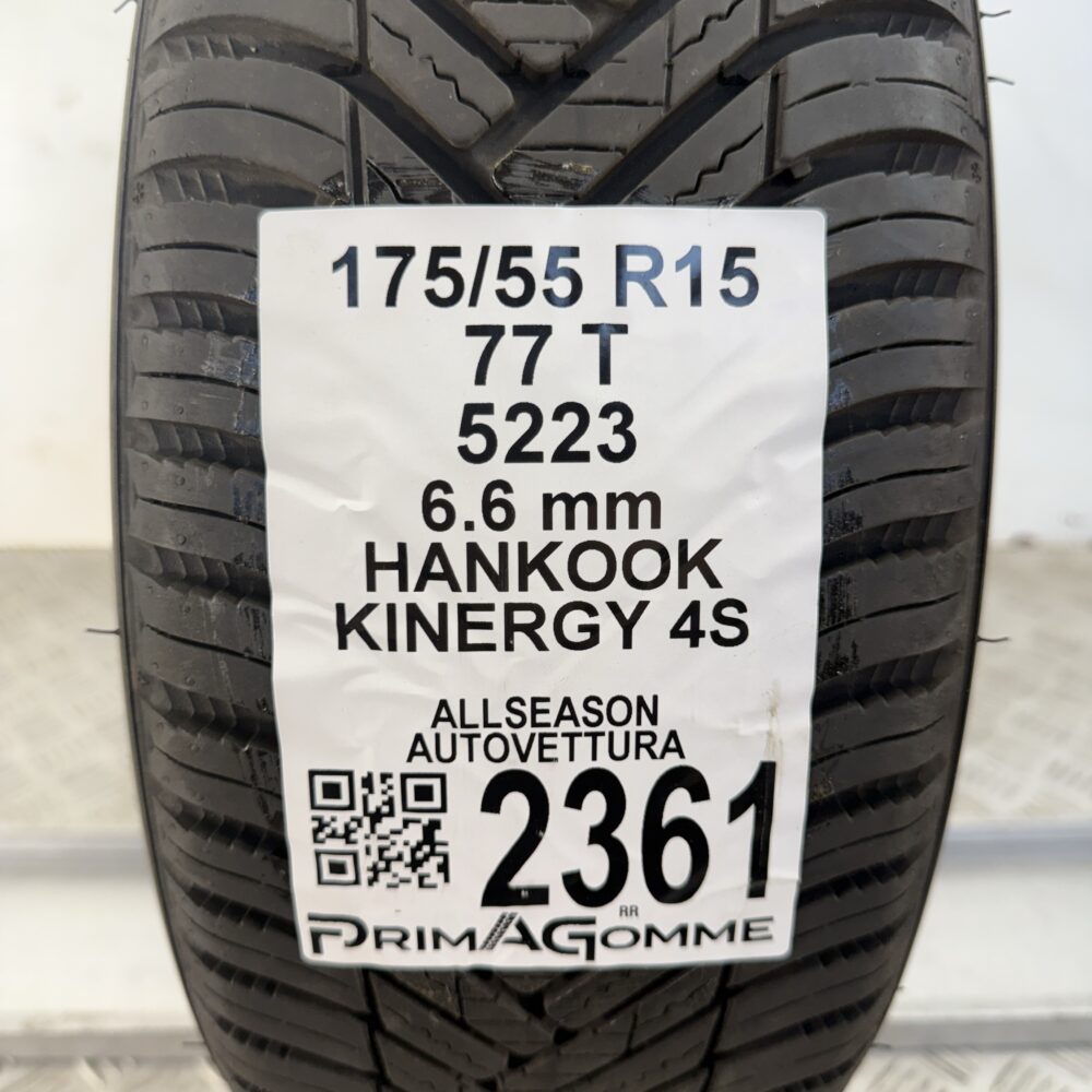 Gomma Usata 175 55 R15 77T Hankook Kinergy 4S 94% 4 Stagioni - immagine 3