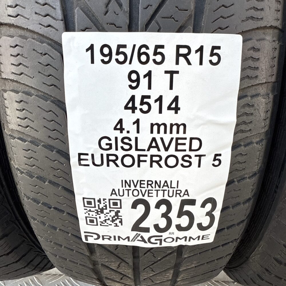 Gomme Usate 195 65 R15 91T Gislaved Eurofrost 5 Invernali - immagine 3
