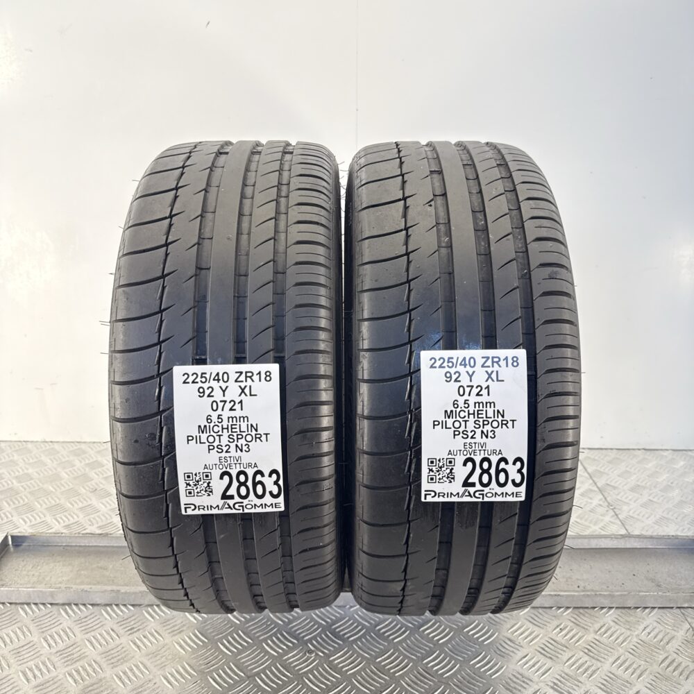 Gomme Usate 225 40 ZR18 XL 92Y MICHELIN Pilot Sport PS2 N3 93% Estive