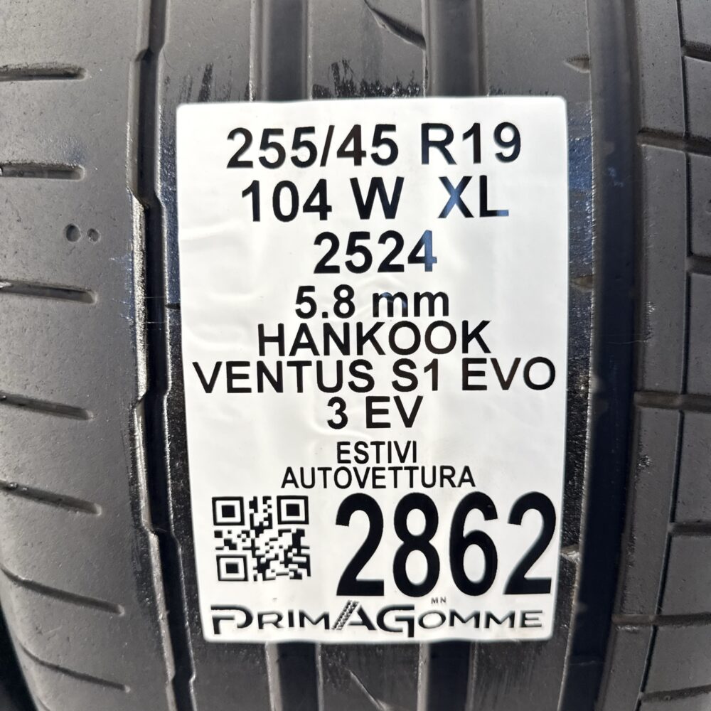 Gomme Usate 255 45 R19 XL 104W Hankook Ventus S1 Evo 3 EV 83% Estive - immagine 3