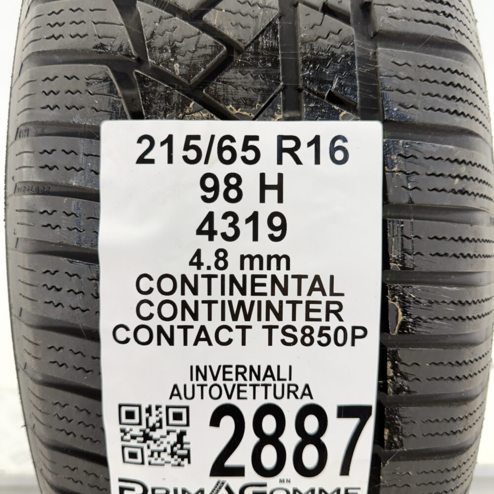 Gomma Usata 215 65 R16 98H Continental ContiWinterContact TS850P Invernale - immagine 3