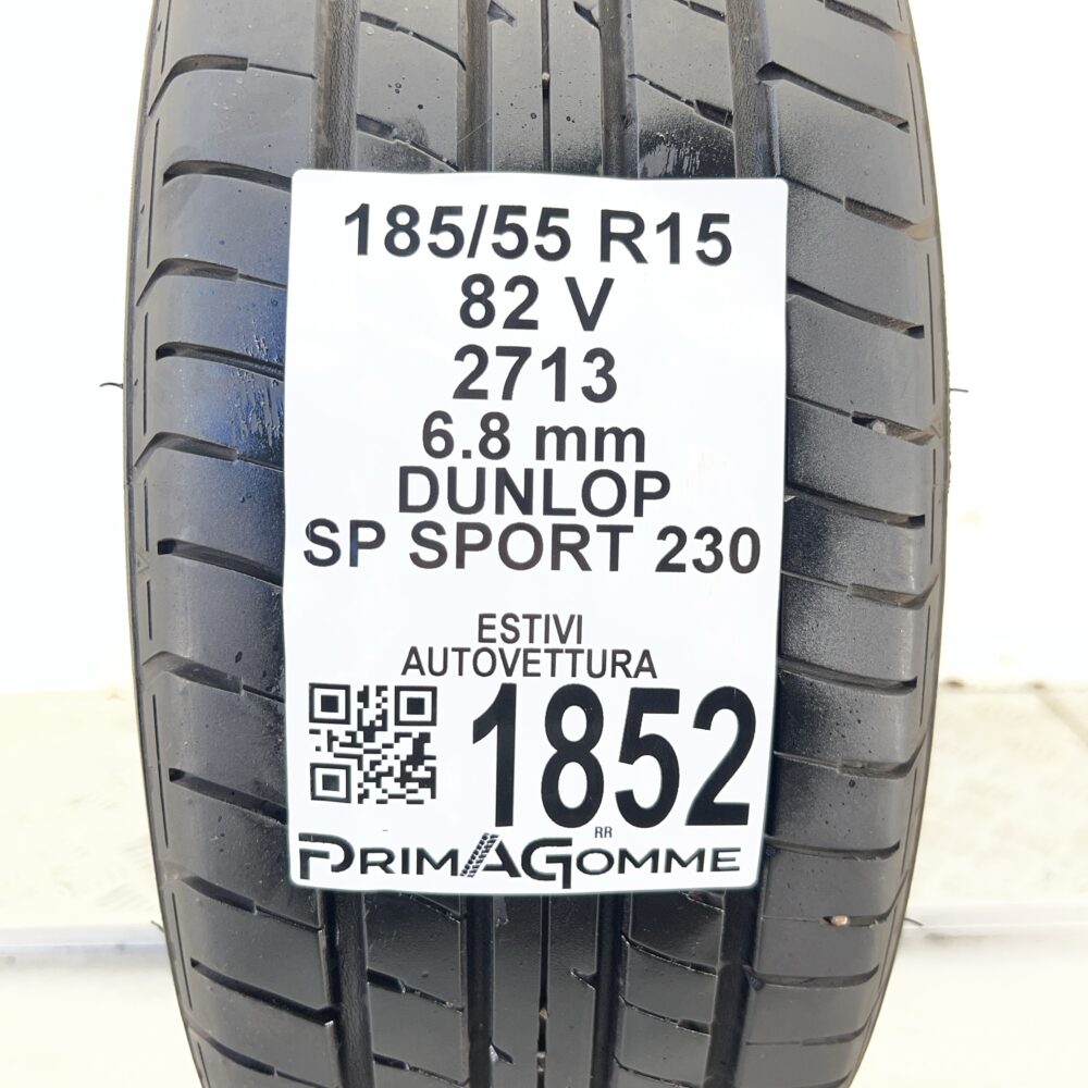 Pneumatico Usato 185 55 R15 82V DUNLOP SP Sport 230 97% Estivo - immagine 4