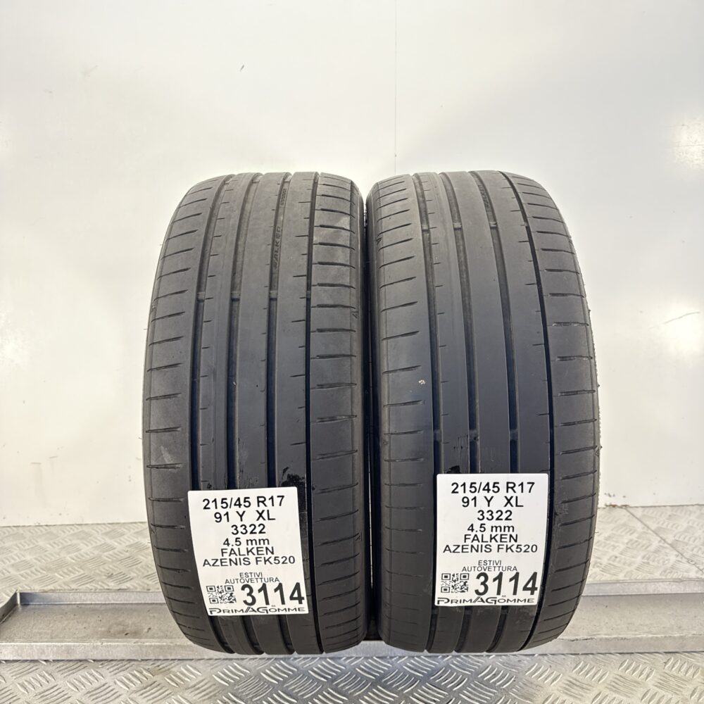 Gomme Usate 215 45 R17 XL 91Y Falken Azenis FK520 Estive - immagine 4