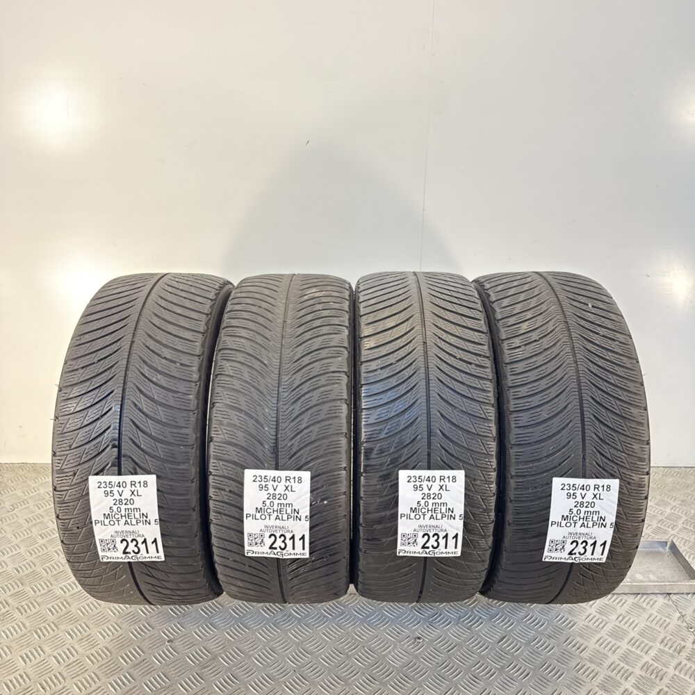 Gomme Usate 235 40 R18 XL 95V Michelin Pilot Alpin 5 71% Invernali