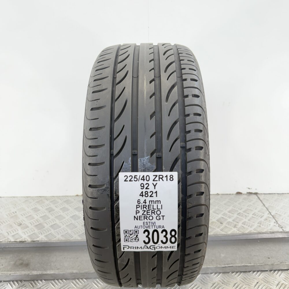 Gomma Usata 225 40 ZR18 92Y Pirelli P Zero Nero GT 91% Estivo
