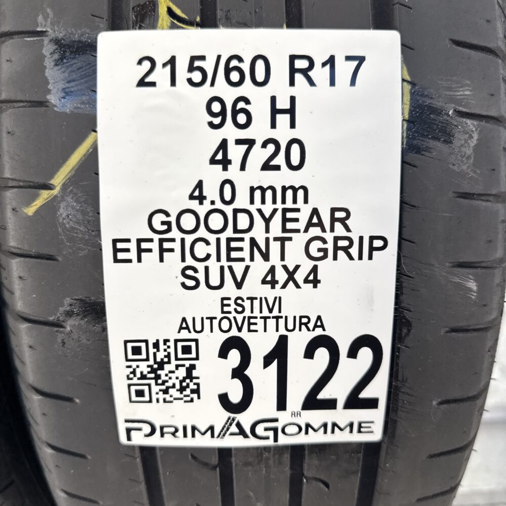 Gomme Usate 215 60 R17 96H Goodyear Efficient Grip SUV 4X4 Estive - immagine 3