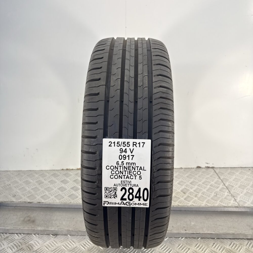 Gomma Usata 215 55 R17 94V Continental ContiEco Contact 5 93% Estivo