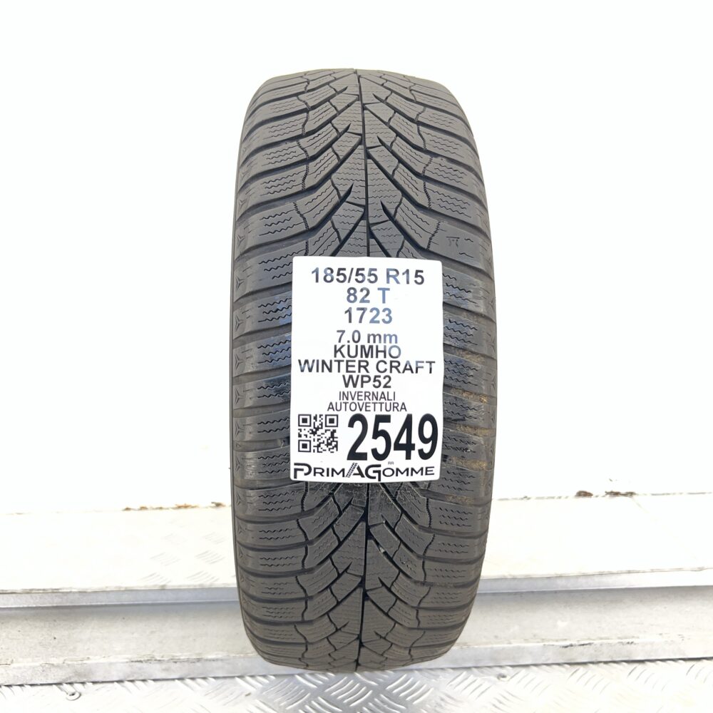 Gomma Usata 185 55 R15 82T Kumho Winter Craft WP52 88% Invernale