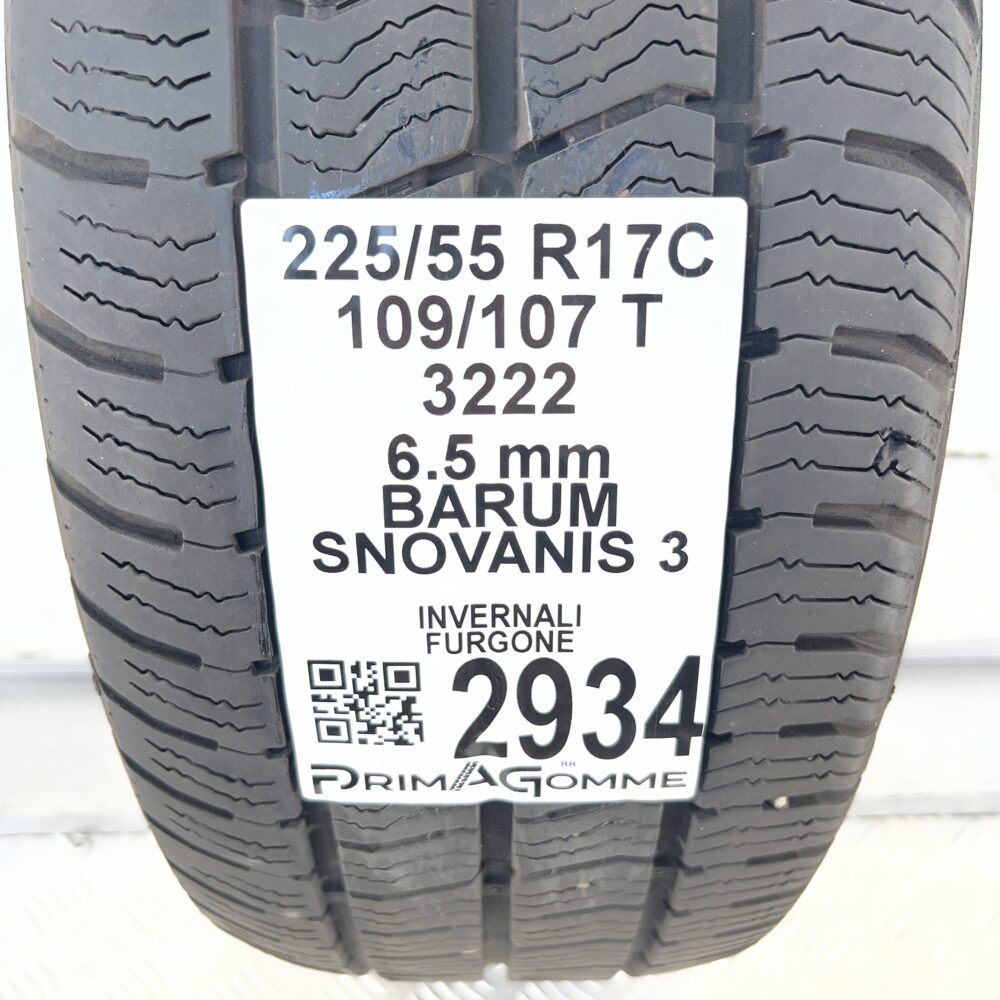 Gomma Usata 225 55 R17C 109/107T BARUM Snovanis 3 72% Invernale - immagine 3