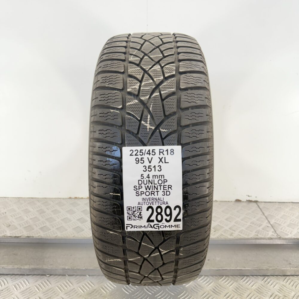Gomma Usata 225 45 R18 XL 95V Dunlop SP Winter Sport 3D Invernale