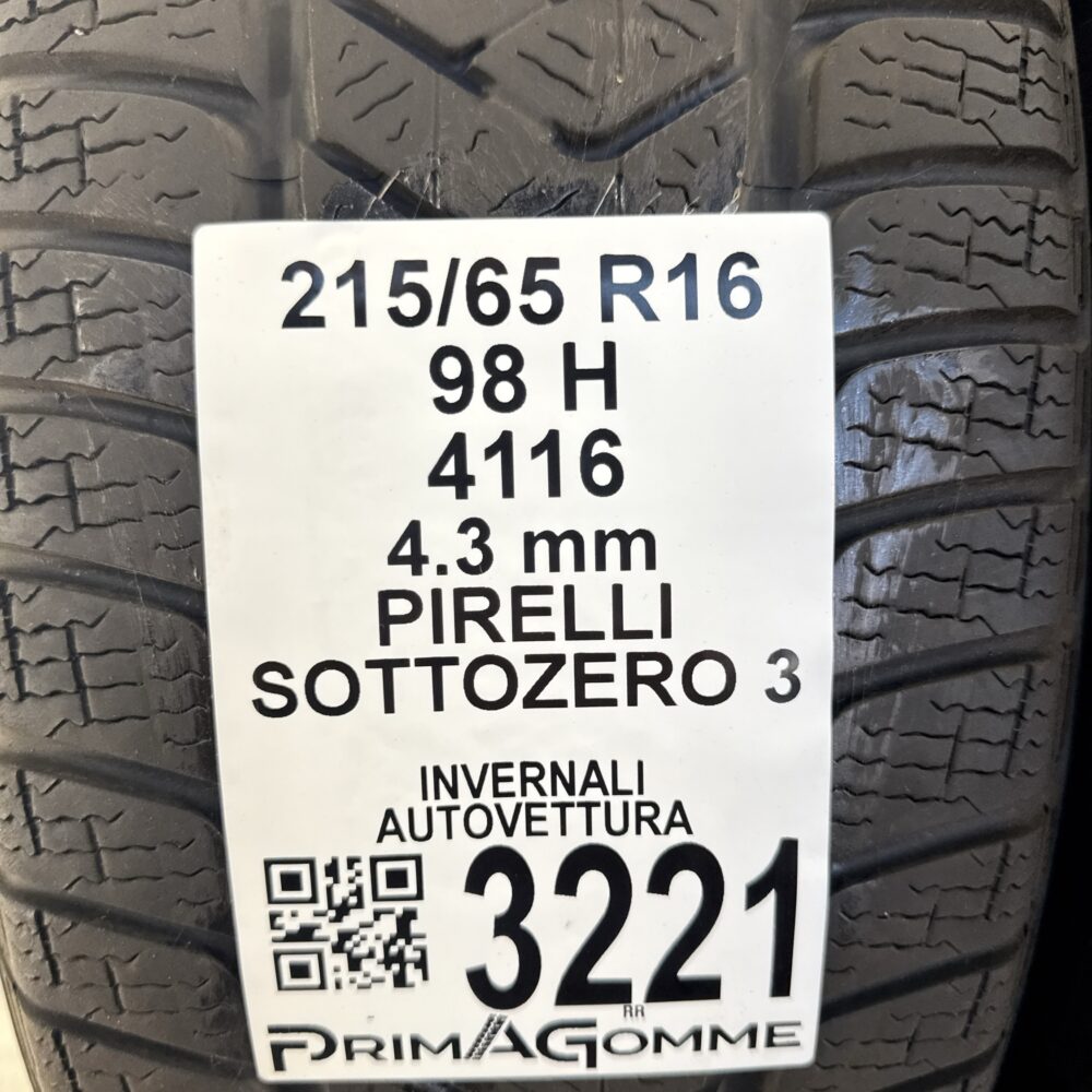 Gomme Usate 215 65 R16 98H Pirelli Sottozero 3 Invernali - immagine 3
