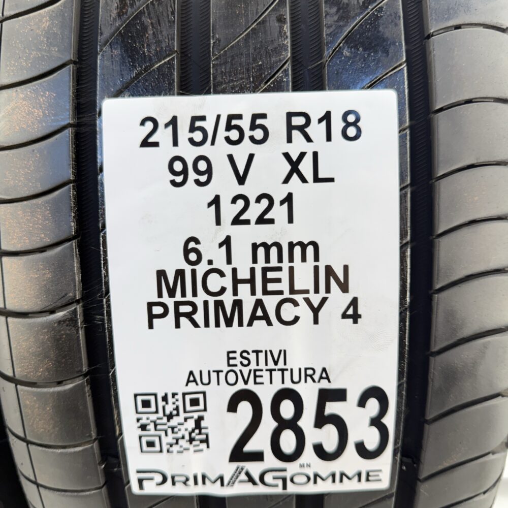 Gomme Usate 215 55 R18 XL 99V Michelin Primacy 4 87% Estive - immagine 3