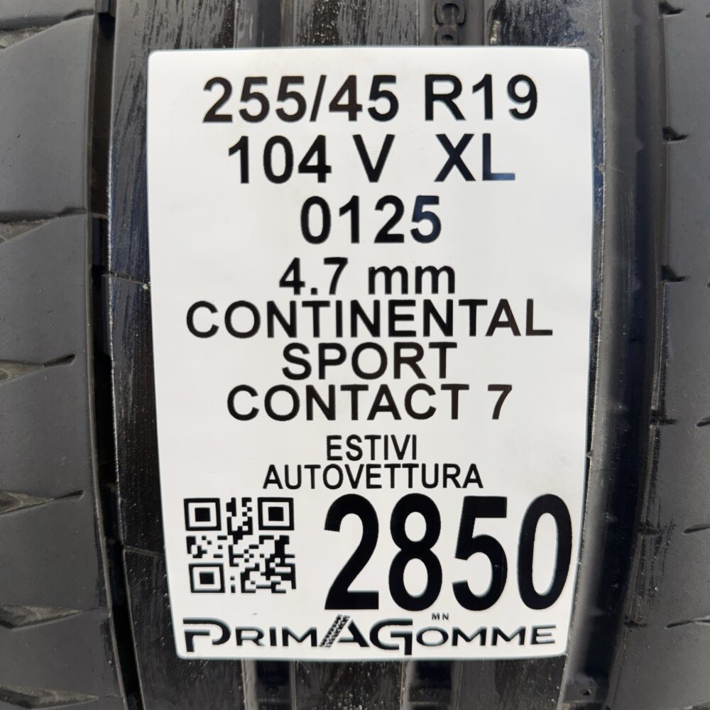 Gomme Usate 255 45 R19 XL 104V Continental Sport Contact 7 Estive - immagine 3