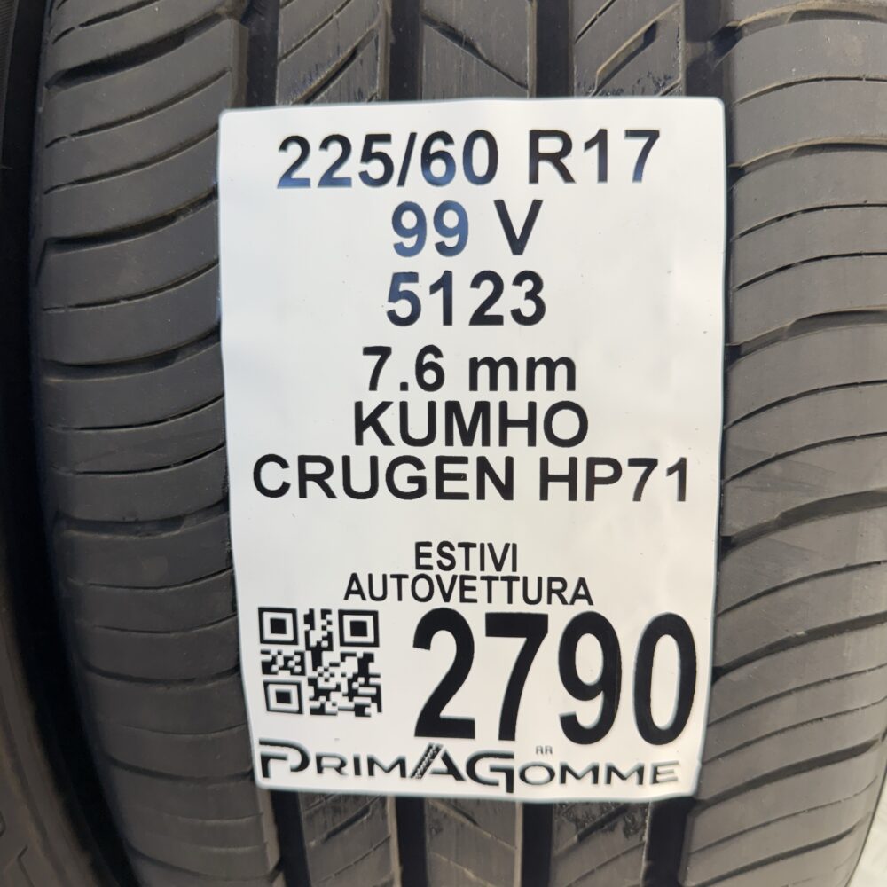 Gomme Usate 225 60 R17 99V Kumho Crugen HP71 100% Estive - immagine 3
