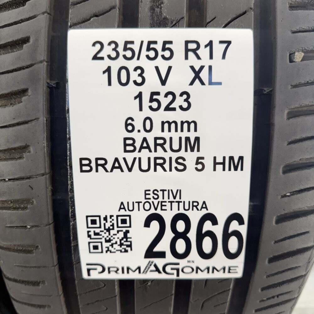 Gomme Usate 235 55 R17 XL 103V BARUM Bravuris 5 HM 86% Estive - immagine 3