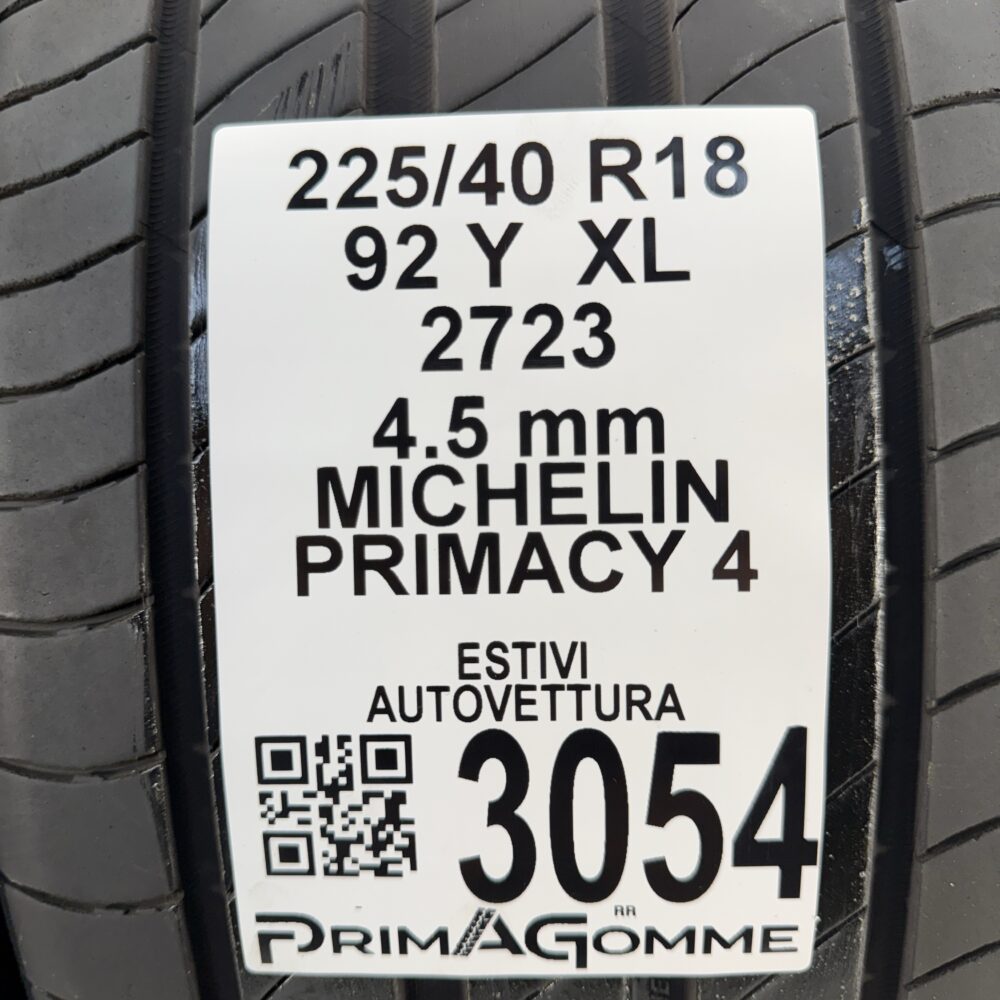 Gomme Usate 225 40 R18 XL 92Y Michelin Primacy 4 Estive - immagine 3