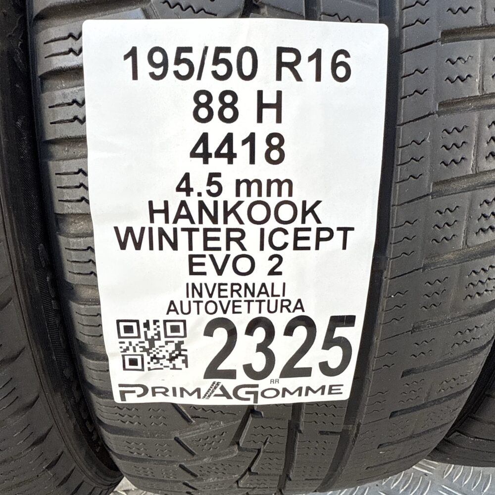 Gomme Usate 195 50 R16 88H Hankook Winter Icept Evo 2 Invernali - immagine 3