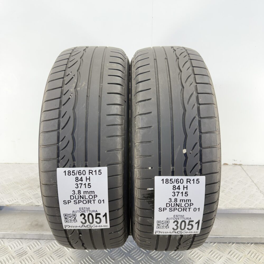 Gomme Usate 185 60 R15 84H Dunlop SP Sport 01 Estive