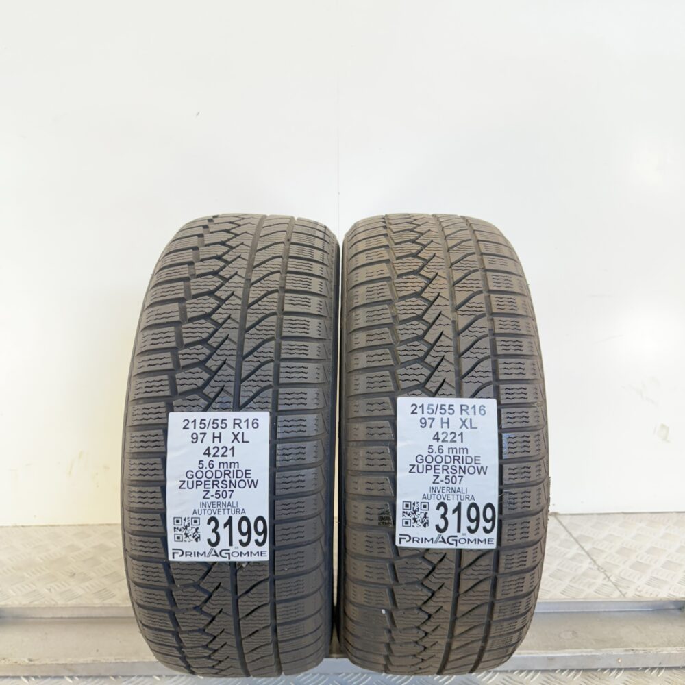 Gomme Usate 215 55 R16 XL 97H Goodride Zupersnow Z-507 80% Invernali