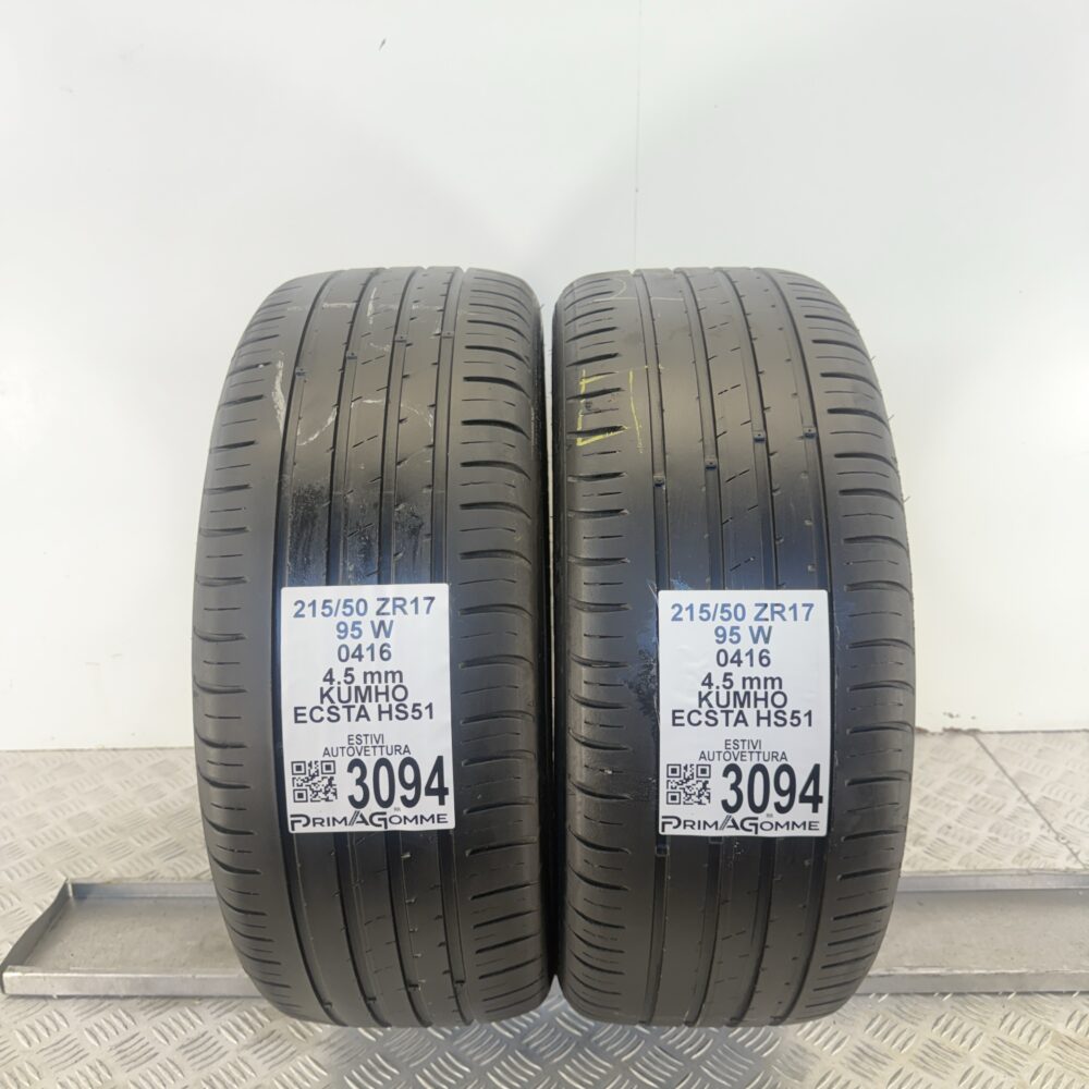 Gomma Usata 215 50 ZR17 95W Kumho Ecsta HS51 Estivo