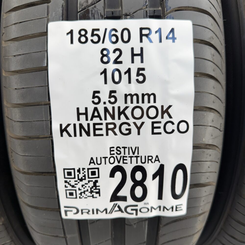 Gomme Usate 185 60 R14 82H Hankook Kinergy Eco 79% Estive - immagine 3
