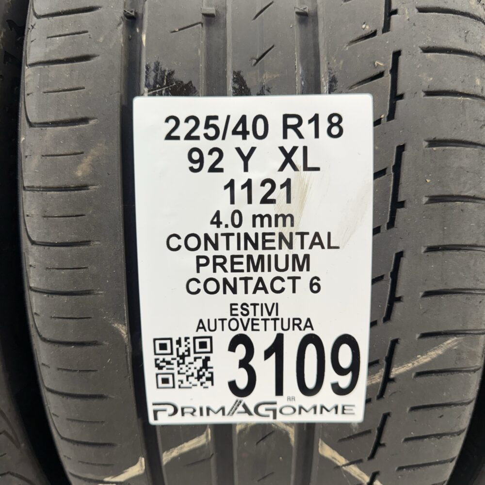 Gomme Usate 225 40 R18 XL 92Y Continental Premium Contact 6 Estive - immagine 3
