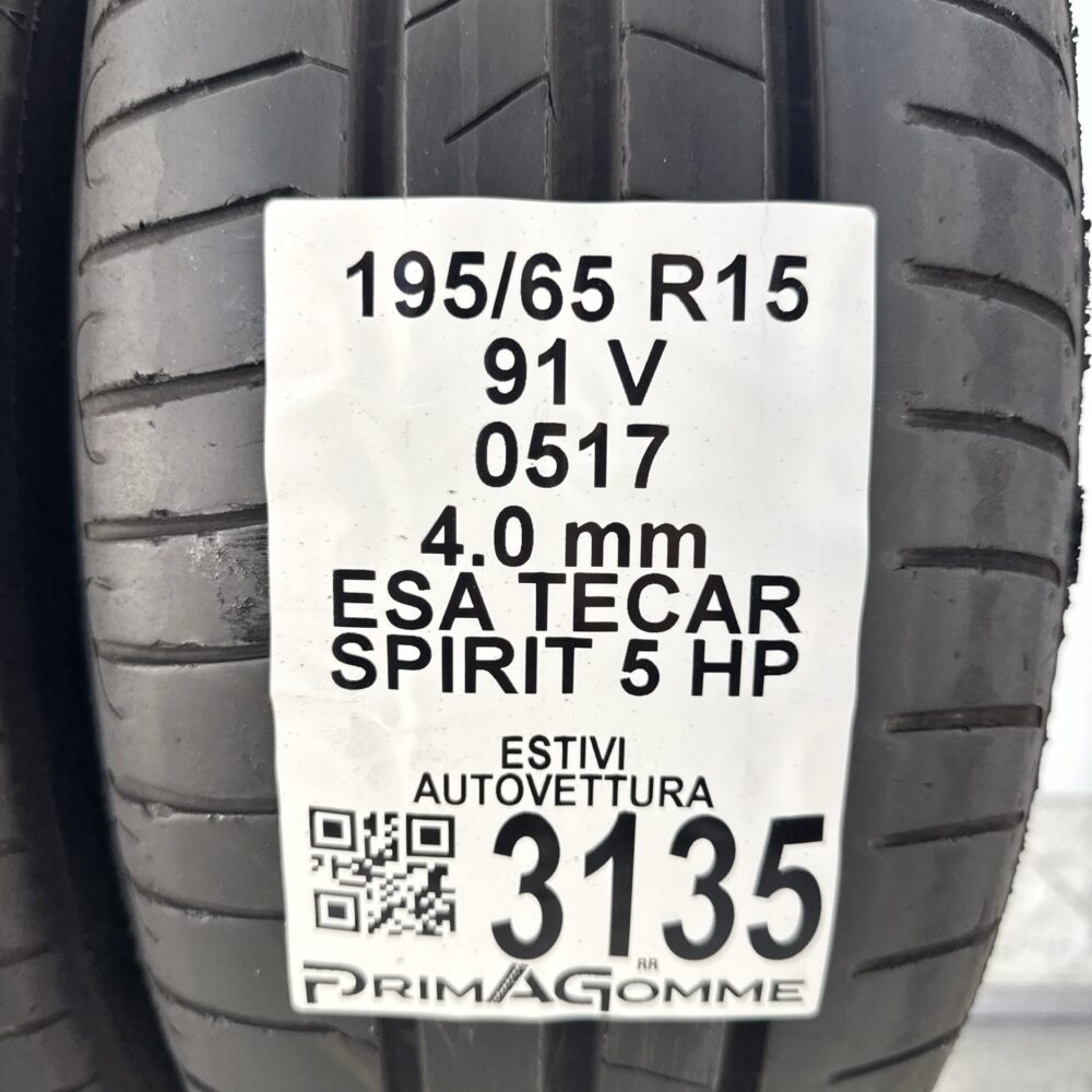 Gomme Usate 195 65 R15 91V Esa Tecar Spirit 5 HP Estive - immagine 3