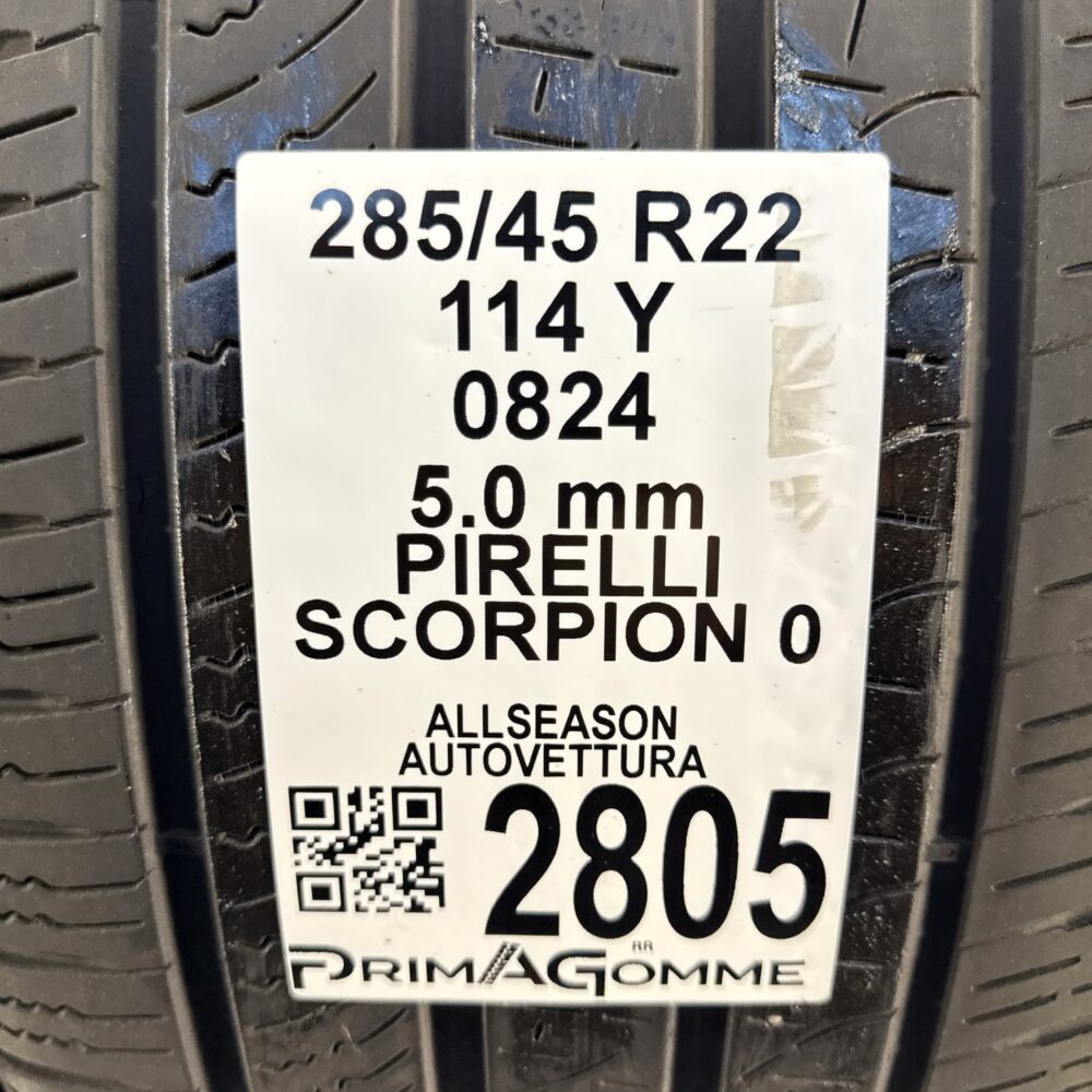 Gomme Usate 285 45 R22 114Y Pirelli Scorpion 0 71% 4 Stagioni - immagine 3