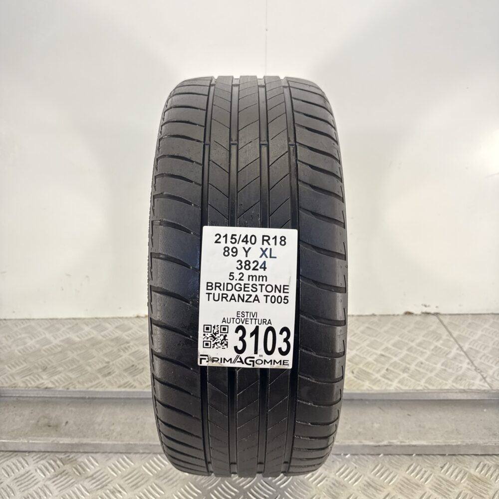 Gomma Usata 215 40 R18 XL 89Y Bridgestone Turanza T005 74% Estivo