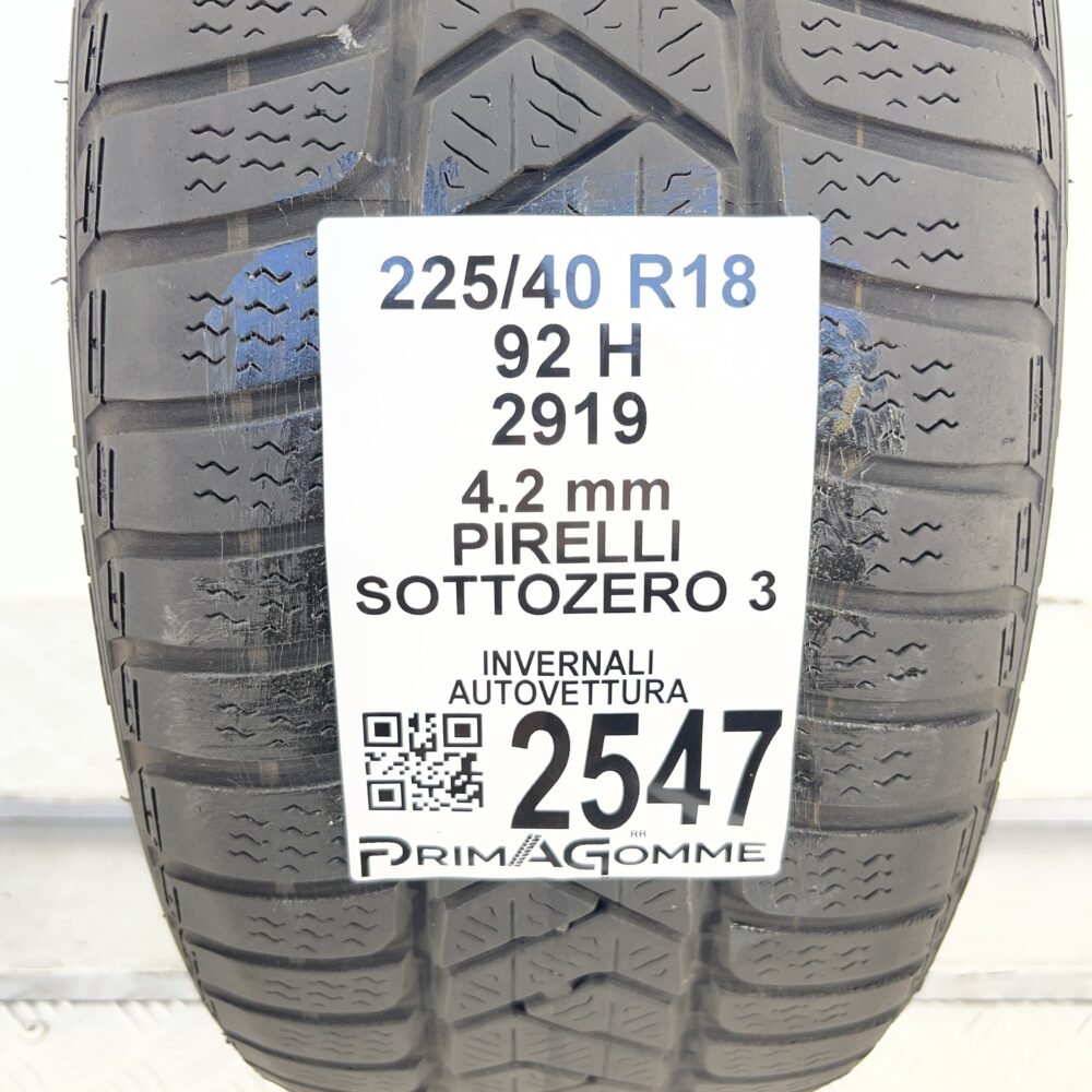 Gomma Usata 225 40 R18 92H Pirelli Sottozero 3 Invernale - immagine 3