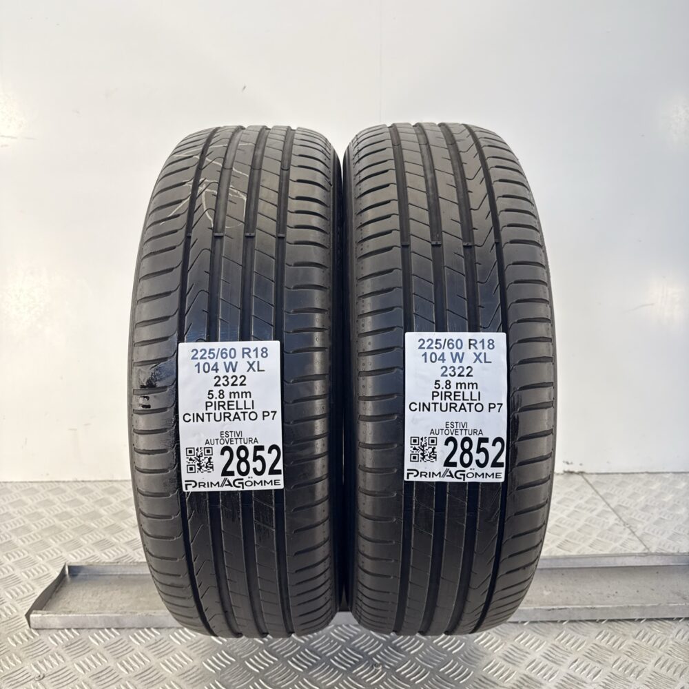 Gomme Usate 225 60 R18 XL 104W Pirelli Cinturato P7 83% Estive