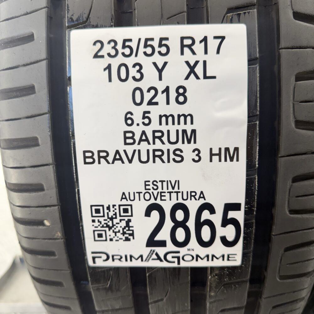 Gomme Usate 235 55 R17 XL 103Y BARUM Bravuris 3 HM 93% Estive - immagine 3