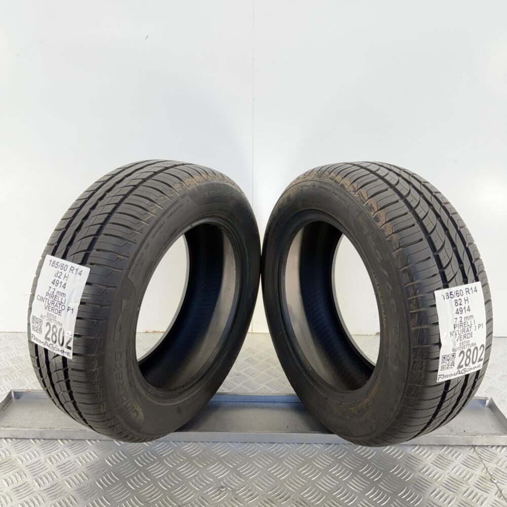 Gomme Usate 185 60 R14 82H Pirelli Cinturato P1 Verde 100% Estive - immagine 6
