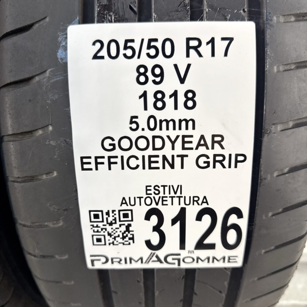 Gomme Usate 205 50 R17 89V Goodyear Efficient Grip 71% Estive - immagine 3