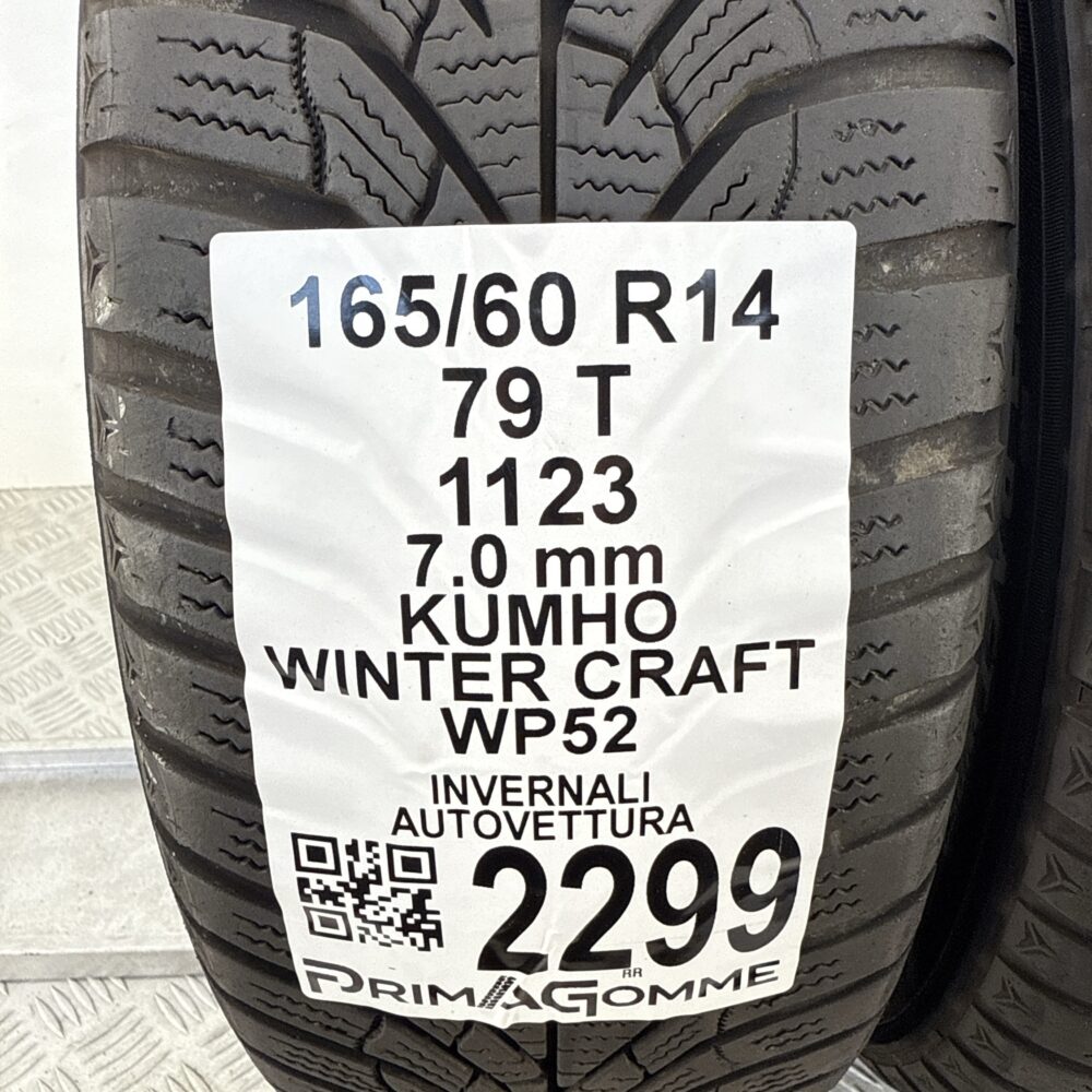 Gomme Usate 165 60 R14 79T Kumho Winter Craft WP52 100% Invernali - immagine 3
