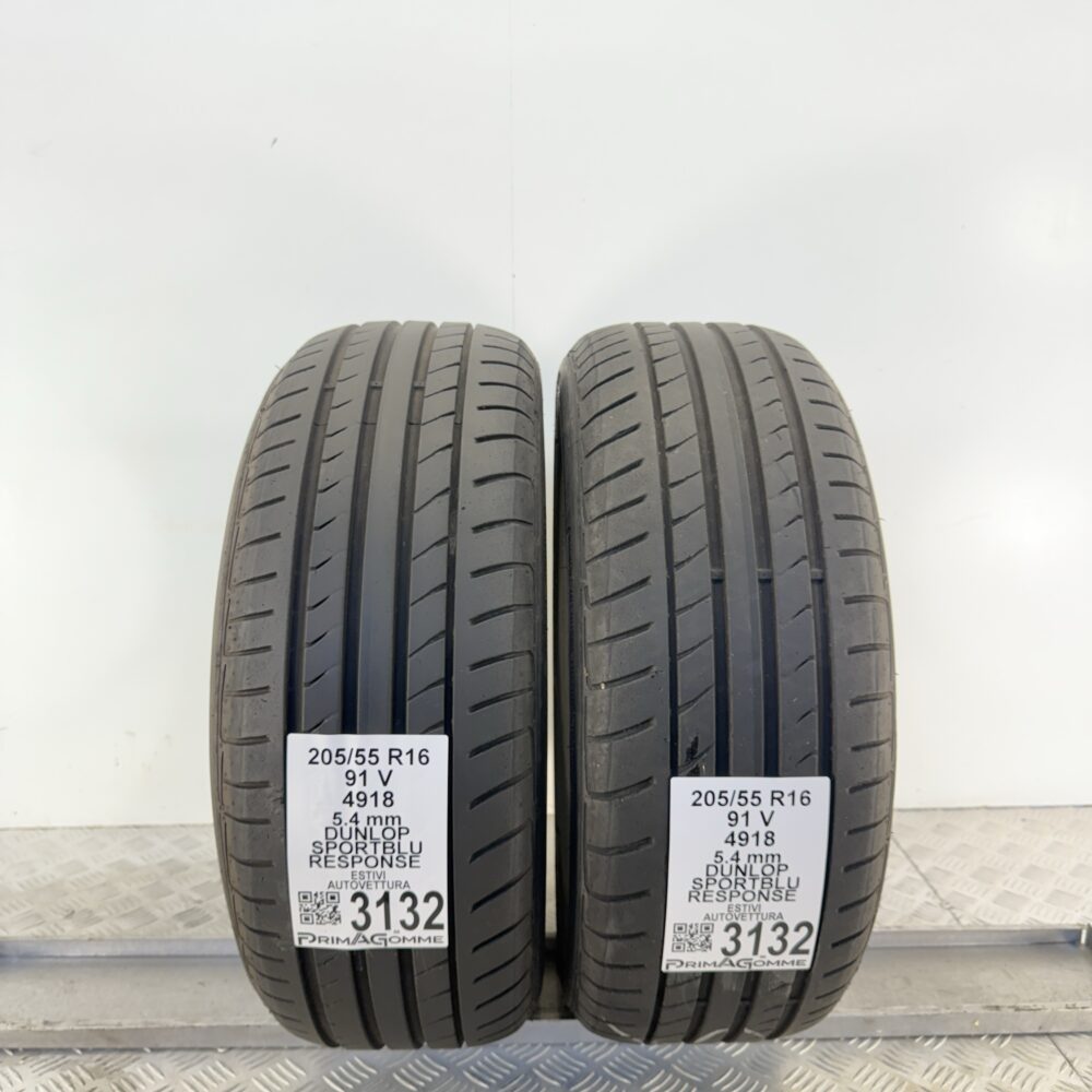 Gomme Usate 205 55 R16 91V Dunlop SportBlu Response 77% Estive