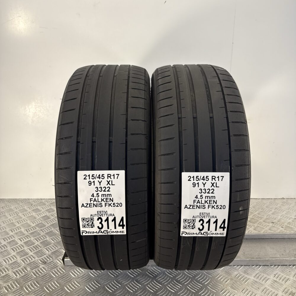 Gomme Usate 215 45 R17 XL 91Y Falken Azenis FK520 Estive - immagine 8
