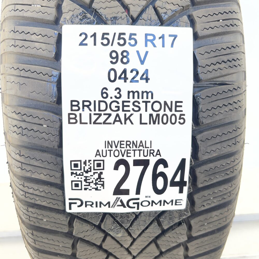 Gomma Usata 215 55 R17 98V Bridgestone Blizzak LM005 79% Invernale - immagine 3